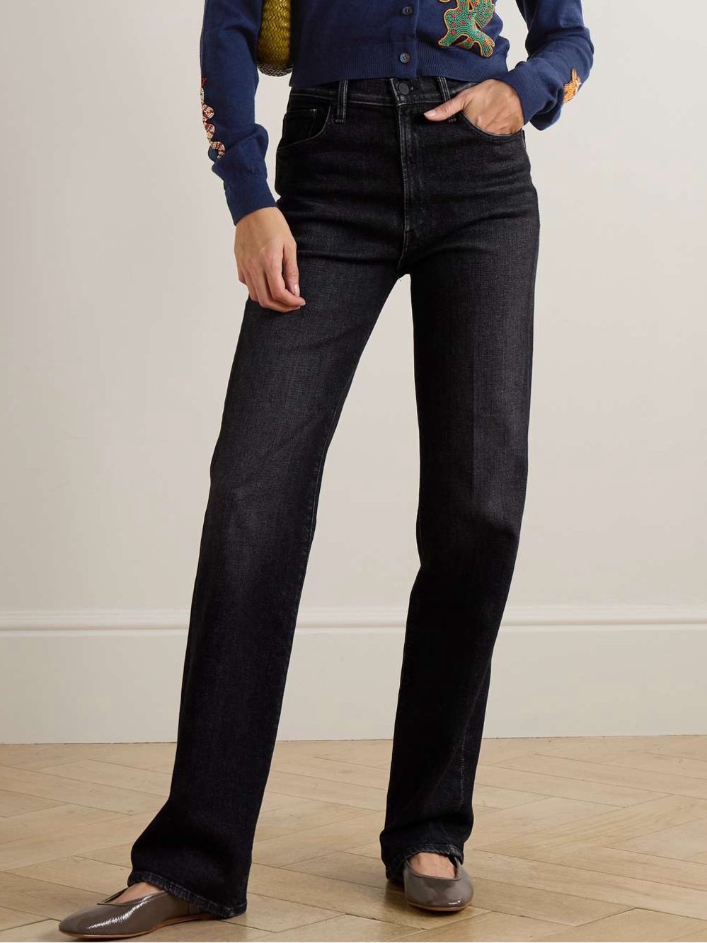 MOTHER. The Rambler Zip Heel high-rise straight-leg jeans